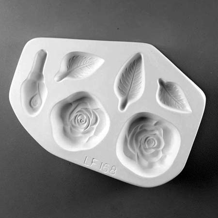 Roses & Leaves Frit Cast Mold - 8.25 x 6 in. link