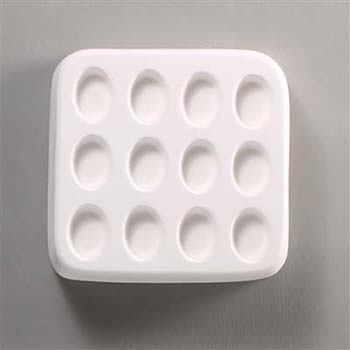 12 Mini Ovals (.75 x .5 in.) casting mold - 3.75 x 3.75 in. link
