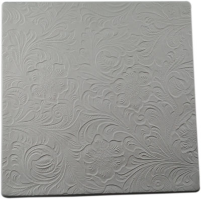 Tooled Leather Ceramic Texture Mold- 7 x 7 in. tile link