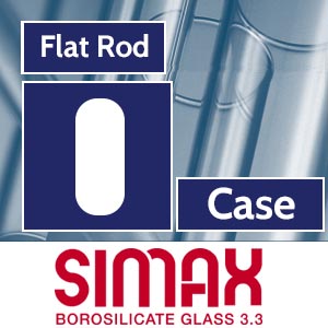 38 x 9.8 mm Simax Flat Clear Rod~12 pieces/ link