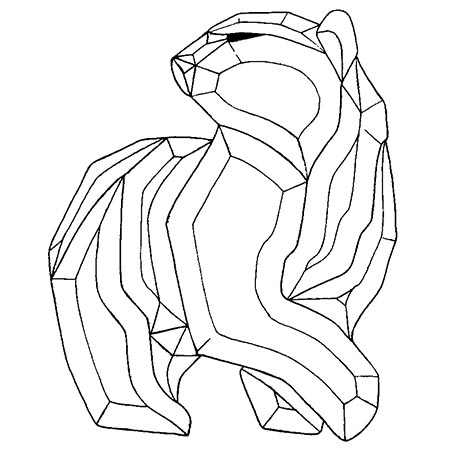 Polar Bear - Clear Bevel Cluster 8-1/4 x 7 in., 13 pieces link