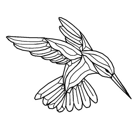 Large Hummingbird - Clear Bevel Cluster 6 x 9 in., 24 pieces link
