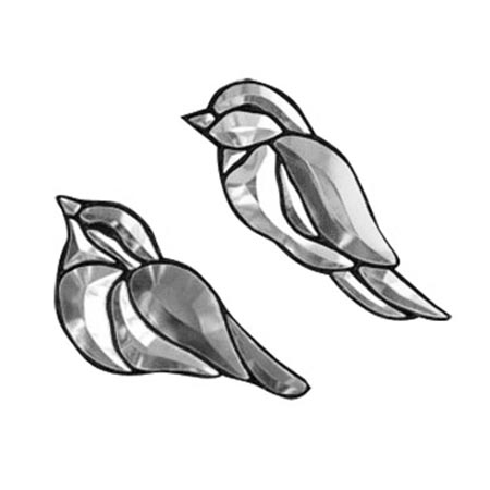 2 Songbirds (Blue & Gray) Facing Left Bevel Clusters photo