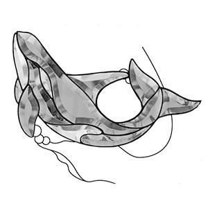 Killer Whale - Dark Gray and Clear Bevel Cluster 14 x 7-3/4 in., 12 pieces link