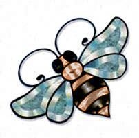 Bumble Bee - Bronze, Gray and Clear Bevel Cluster 7-1/2 x 4 in., 11 pieces link