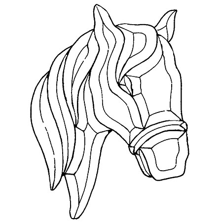 Horse - Clear Bevel Cluster 7 x 10 in., 12 pieces link