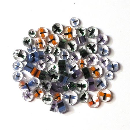 Assorted Dragonfly Millefiori Slices - 96 COE link