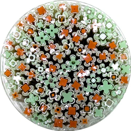 Mint and Burnt Orange Flowers Murrine Sticks - 90 COE link