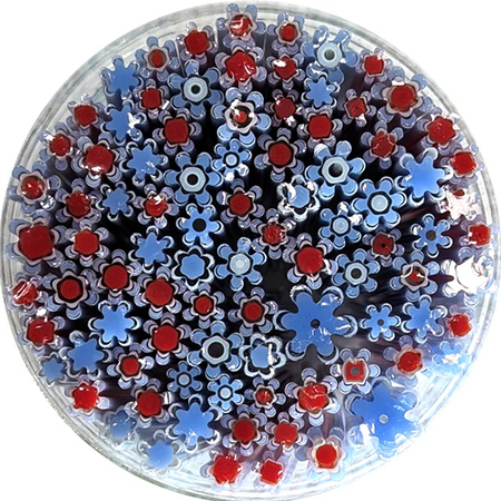 Periwinkle and Red Flowers Murrine Sticks - 90 COE link