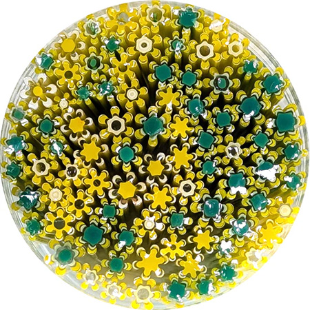 Sunflower Yellow and Teal Green Flowers Murrine Sticks - 90 COE link