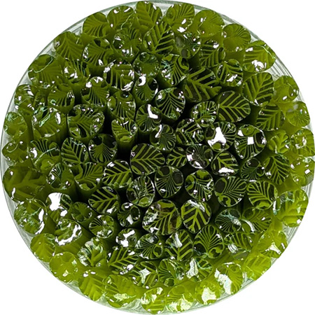 Pea Pod Green and Clear Leaves Murrine Sticks - 90 COE link