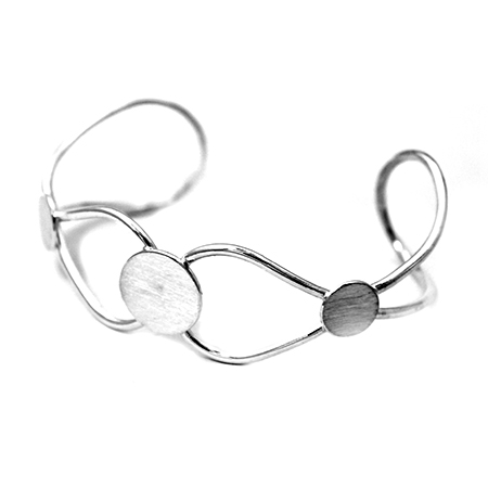 Silver 3 Pad Bracelet Cuff link