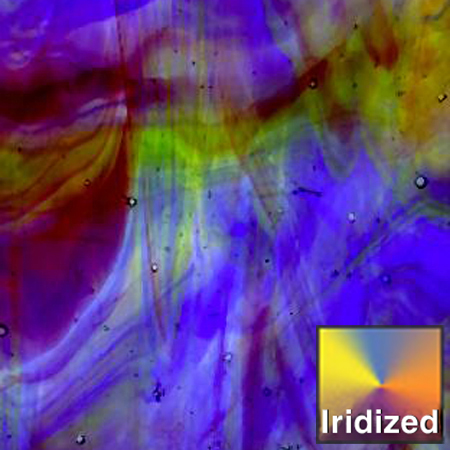 Amber/ Green/ Blue/ Purple/ Clear Streaky Iridized photo