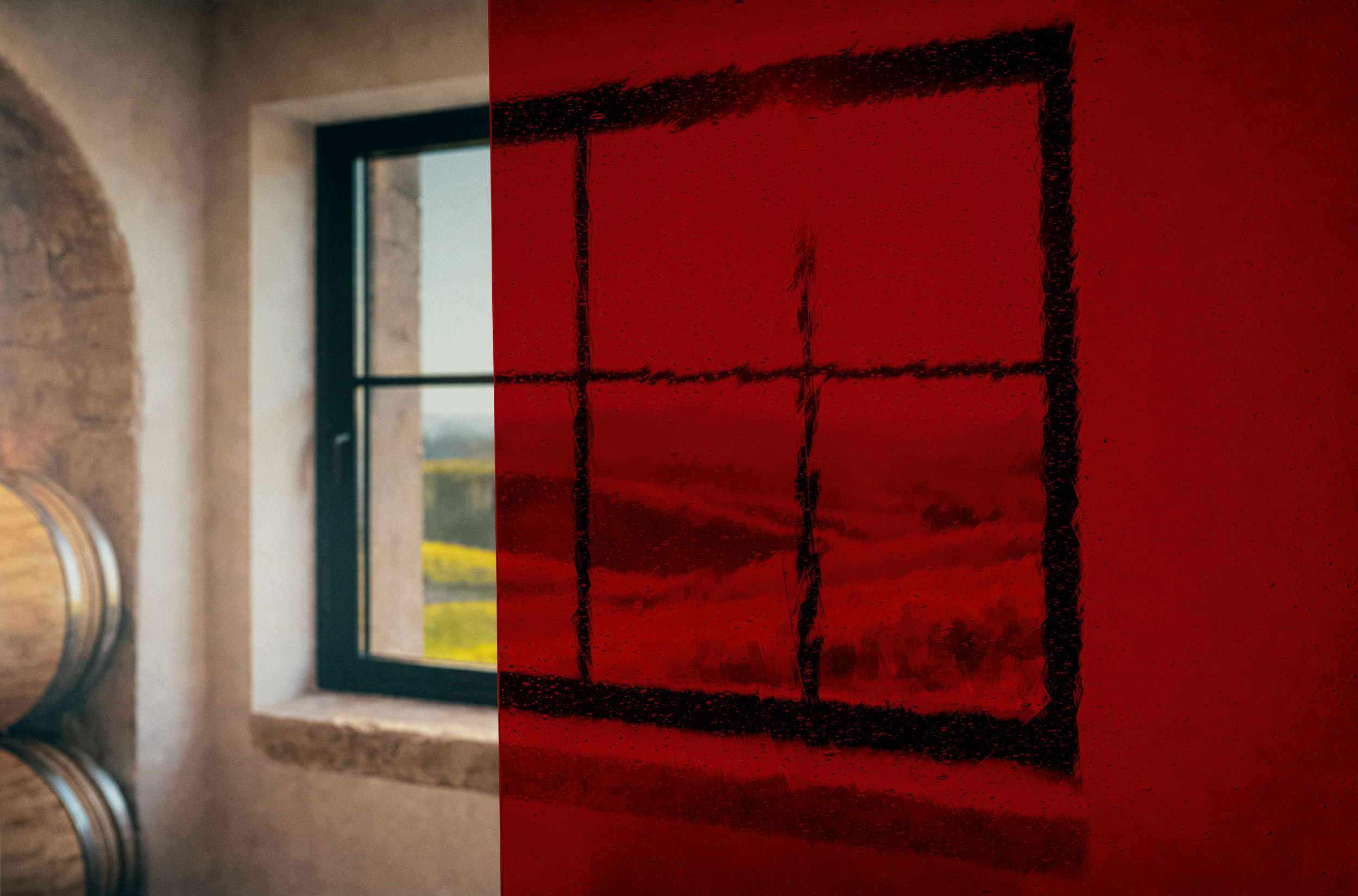 Medium Red on Clear Lamberts Antique photo