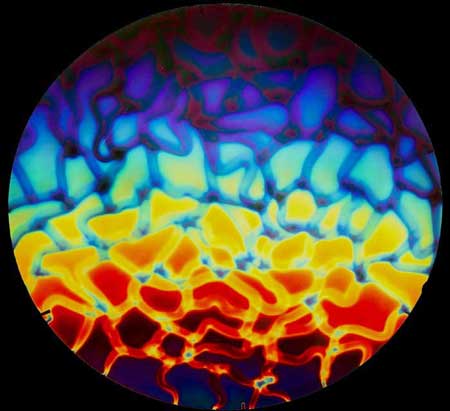 Clear Borosilicate with Dichroic Hot Lava pattern on Rainbow 1 link