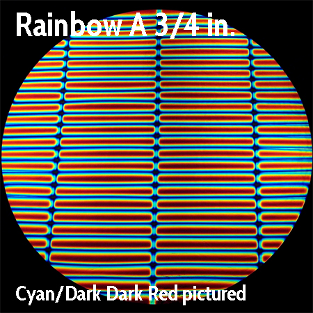 Clear Borosilicate with Dichroic Rainbow A Stripes Pattern in Candy Apple Red link