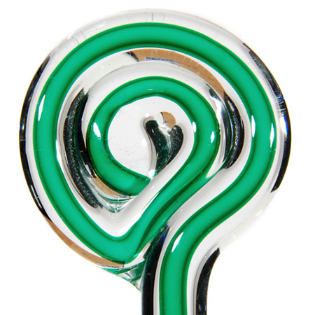 Filigree - Green/Crystal Moretti rod 104 COE (1/4 lb. minimum order) link