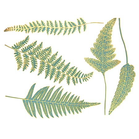 Ferns Turquoise/Gold Decals Ferns Turquoise/Gold Decals photo