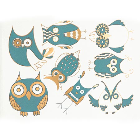 Owls Turquoise/Gold Decals link