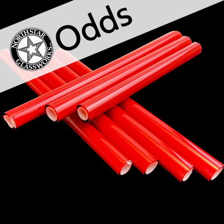 Odd - Pomegranate Over Star White Tube 33 COE (1/4 lb. minimum order) link