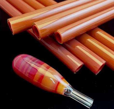 Ex. Light Yellow over Orange WonderTube 33 COE (1/4 lb. minimum order) link