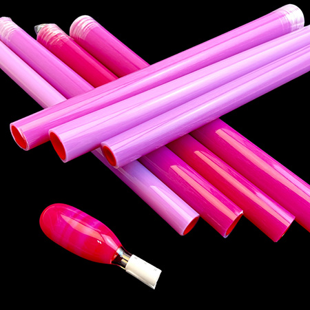 Amora - Pink Slyme Over Poppy Tube 33 COE (1/4 lb. minimum order) link