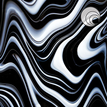 OpalArt Licorice Swirl Fusible 96 coe (Firelight/Black) photo