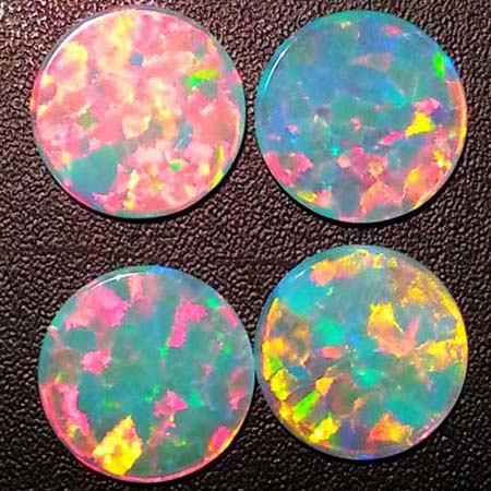 Opals - Round Coin - 10 mm - White link