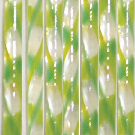 Jade Green and Spring Green Twisted 90 COE Cane - approx. 9 in. link