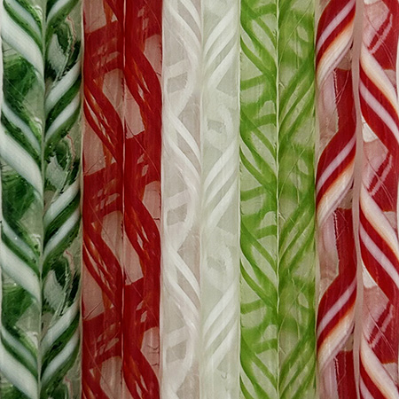 Twisted Cane 96 COE Christmas Holiday Sample Pack - 9 in. photo