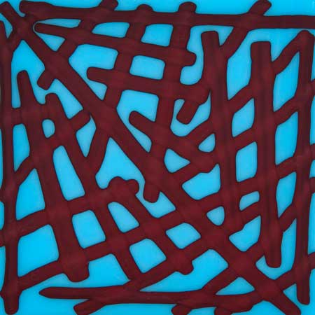 Red Reactive Transparent Noodle Fusible 96 COE photo