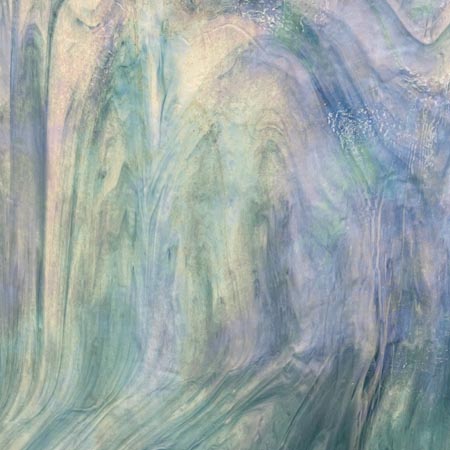 Wissmach 96 COE White/ Deep Sky Blue Transparent Luminescent Fusible photo