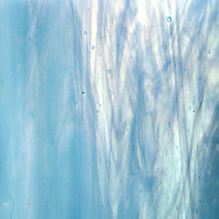 Wissmach 96 COE White/ Steel Blue Transparent Fusible link