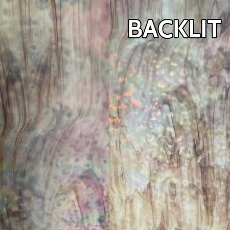 Soft White Opal/ Chocolate Brown Mottled Iridized Soft White Opal/ Chocolate Brown Mottled Iridized photo