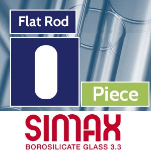 Piece 12 x 6.4 mm Simax Flat Clear Rod link