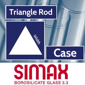 6mm Simax Clear Triangular Rod (~180 pieces/24.86 lb. case) link