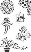 Etch Stencil Floral (5 x 8 in. laser-cut mylar) small photo