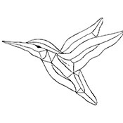 Hummingbird - Clear Bevel Cluster 4-1/4 x 6 in., 6 pieces link