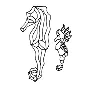 Sea King (9 pieces; 12 x 24 in.) & Sea Horse (7 pieces; 4 x 9-1/2 in.) link