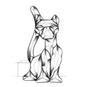 Iza the Cat - Gray and Bronze Bevel Cluster 6 x 12 in., 15 pieces link