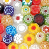 Millefiori Slices Transparent 1 oz. bag 5-6 mm 104 COE link